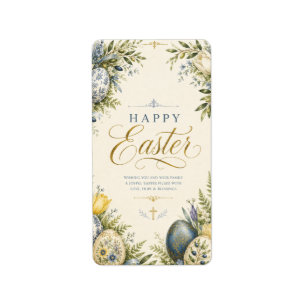 Etiqueta Felicitación de Pascua, Floral elegante y pastel