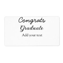 Etiqueta Felicitaciones mínimas simples graduación agregue 