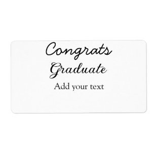 Etiqueta Felicitaciones mínimas simples graduación agregue 