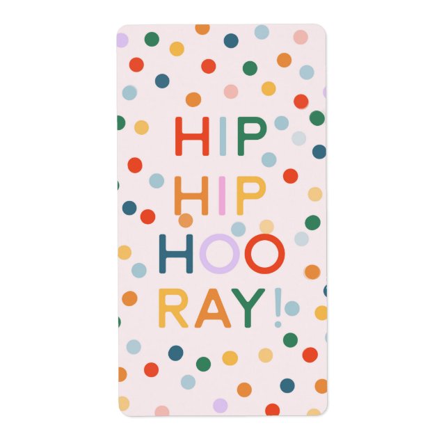 Etiqueta Felicitaciones por la fiesta de cumpleaños de Hip  (Frente)