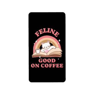 Etiqueta Feline Good en Café