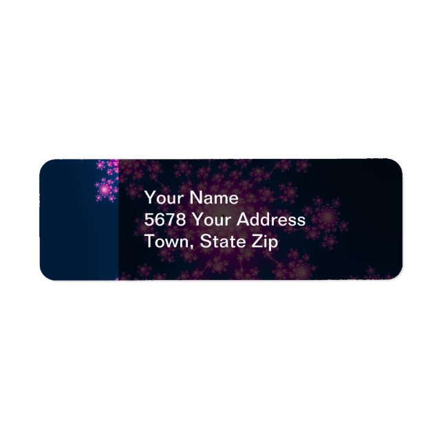 Etiqueta Feliz Año Nuevo Fractal (Frente)