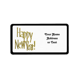 Etiqueta Feliz Año Nuevo - Texto de oro