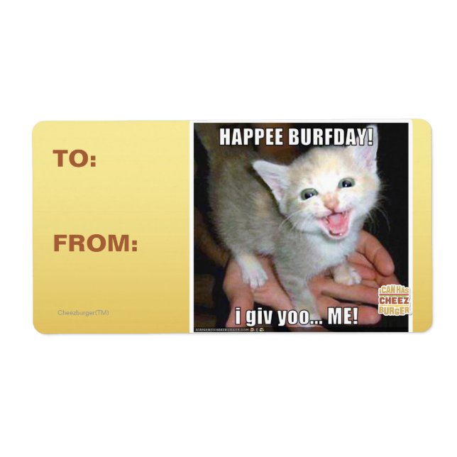 ETIQUETA ¡FELIZ BURFDAY! (Frente)