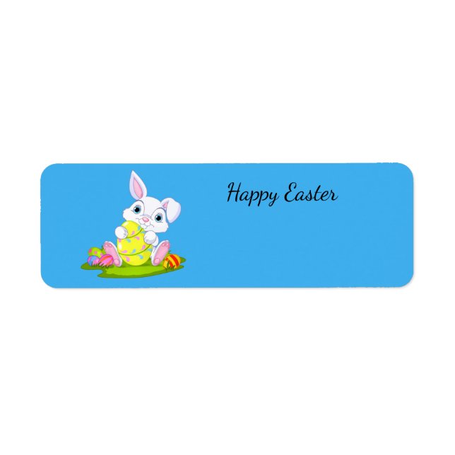 Etiqueta Feliz Conejo de Pascua (Frente)