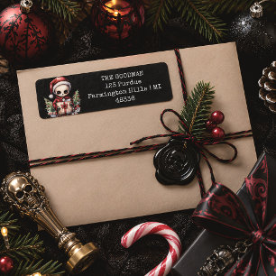 Etiqueta Feliz Creepmas Navidades Espeluznantes y Góticas