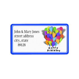 Etiqueta Feliz cumpleaños - Globos Fiestas