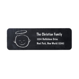 Etiqueta Feliz cumpleaños, niño Jesús - Chalkboard Chalk