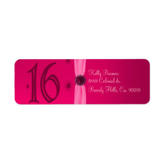 Etiqueta Feliz cumpleaños rosado 16