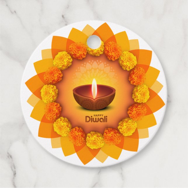 Etiqueta feliz de Diwali (Anverso)