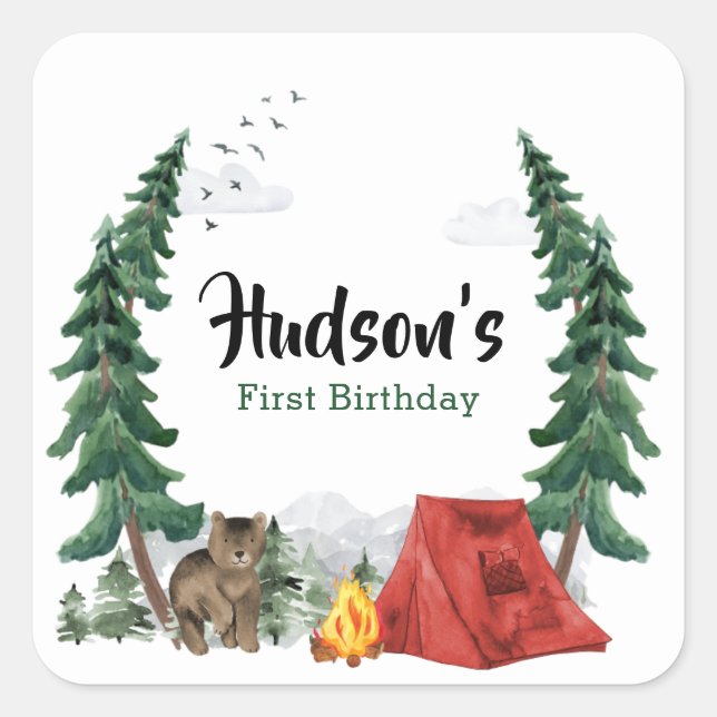 Etiqueta feliz de Pegatina de Camper (Anverso)