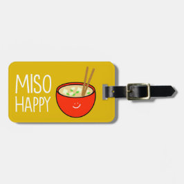 Etiqueta feliz del equipaje del Miso