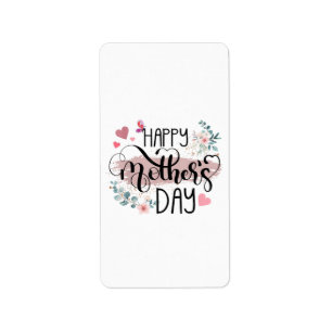 Etiqueta Feliz día de la madre 2025 Floral lindo para mujer