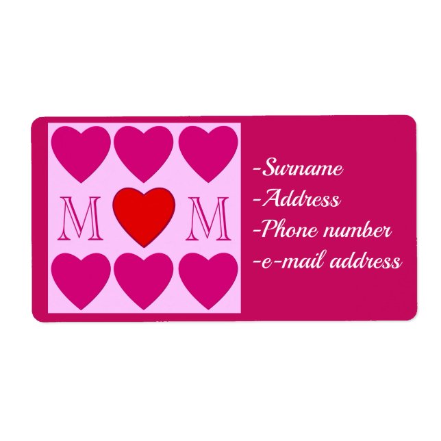 Etiqueta Feliz Día de la Madre, personalízate (Frente)