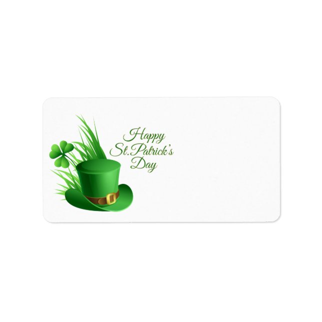 Etiqueta Feliz Día de San Patricio (Frente)