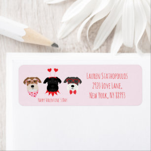 Etiqueta Feliz Día de San Valentín Perros Schnauzer