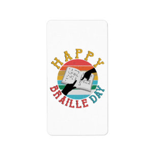 Etiqueta Feliz Día del Braille