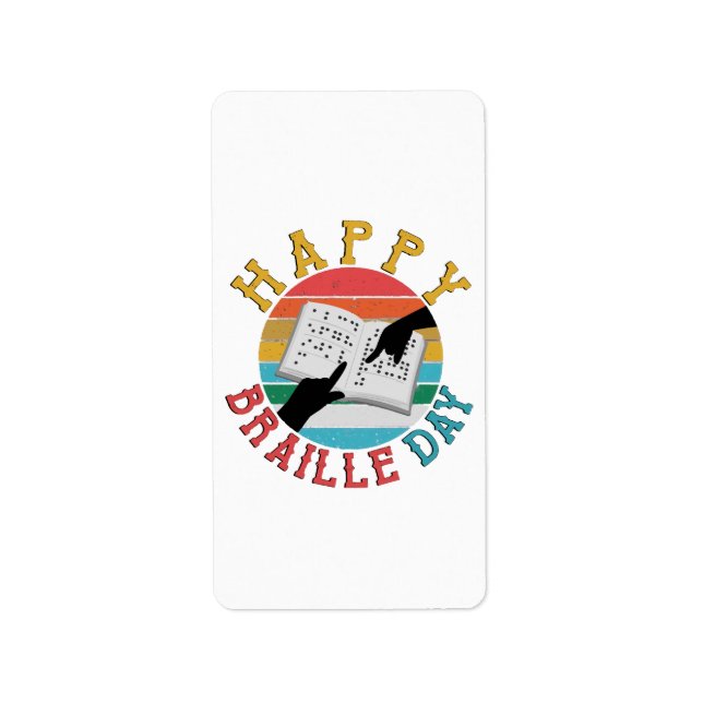 Etiqueta Feliz Día del Braille (Frente)