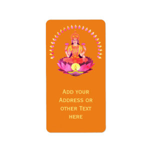 Etiqueta Feliz Diwali - Diosa Deepalavi Lakshmi 1