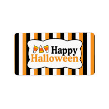 Feliz Halloween Candy Corn Stripes Labs