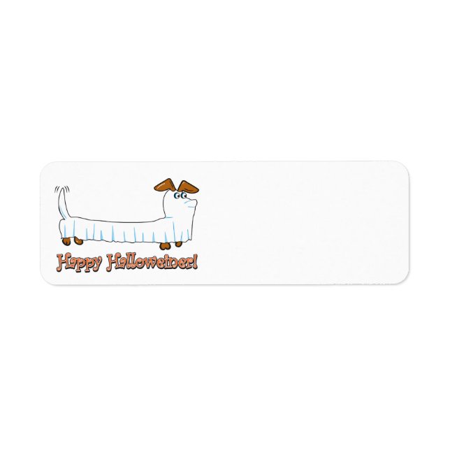 Etiqueta Feliz Halloween Dachshund (Frente)