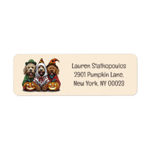 Etiqueta Feliz Halloween Goldendoodle Dogs