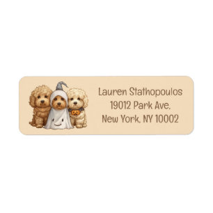 Etiqueta Feliz Halloween Goldendoodle Dogs