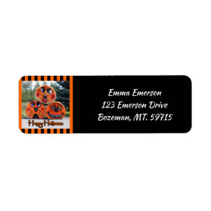 Etiqueta Feliz Halloween Hay Bale Art Label