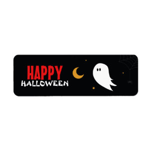 Etiqueta Feliz Halloween personalizado divertido ciudad fan