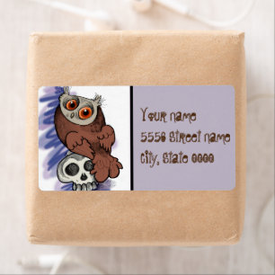 Etiqueta ¡Feliz Halloween! Scardy Owl Skull