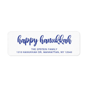 Etiqueta Feliz Hanukkah dirección de regreso de vacaciones 