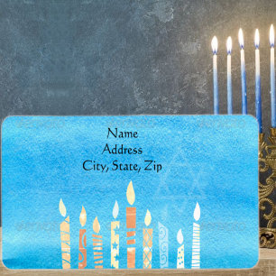 Etiqueta Feliz Hanukkah Menorah