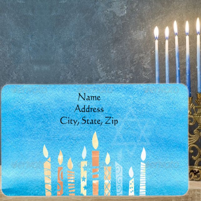 Etiqueta Feliz Hanukkah Menorah (Subido por el creador)