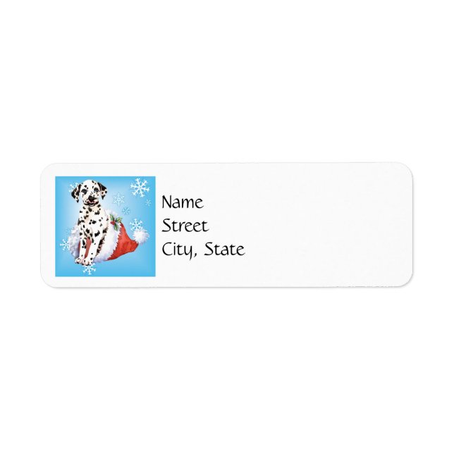 Etiqueta Feliz Howlidays Dalmatian (Frente)