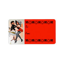 Feliz Krampus Temptress Vintage Christmas Gift Tag