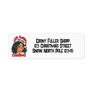 Etiqueta Feliz Melanin Navidades Feliz Navidad Sista Negra
