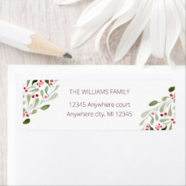 Etiqueta Feliz navidad acuarela dirección de retorno sana