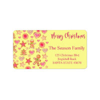 Feliz Navidad acuarela galletas de pan de jengibre