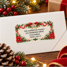 Feliz Navidad Bayas de Acebo Arco familia