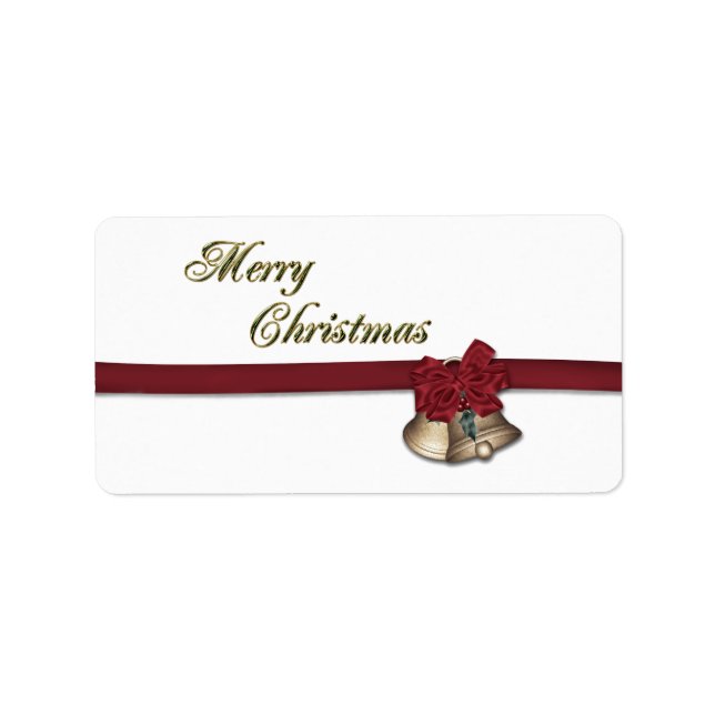 Etiqueta Feliz Navidad Bells (Frente)