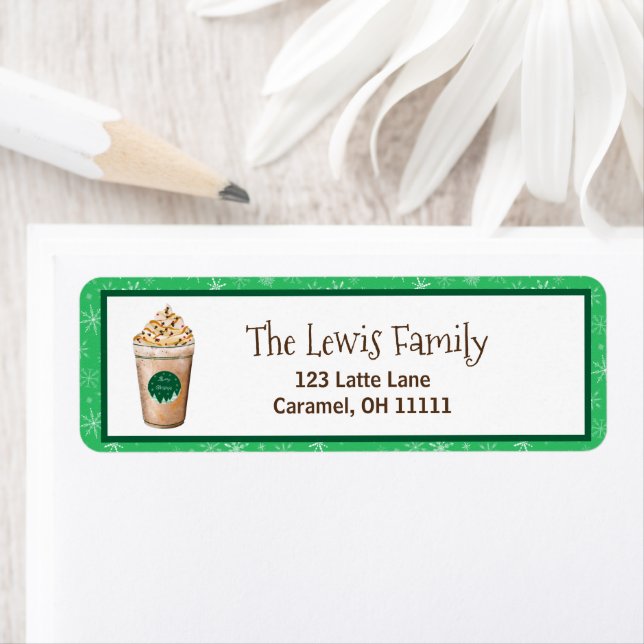 Etiqueta Feliz Navidad Caramel Drizzte Latte (In situ)
