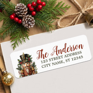 Etiqueta Feliz Navidad Cascanueces Dirección de Devolución 