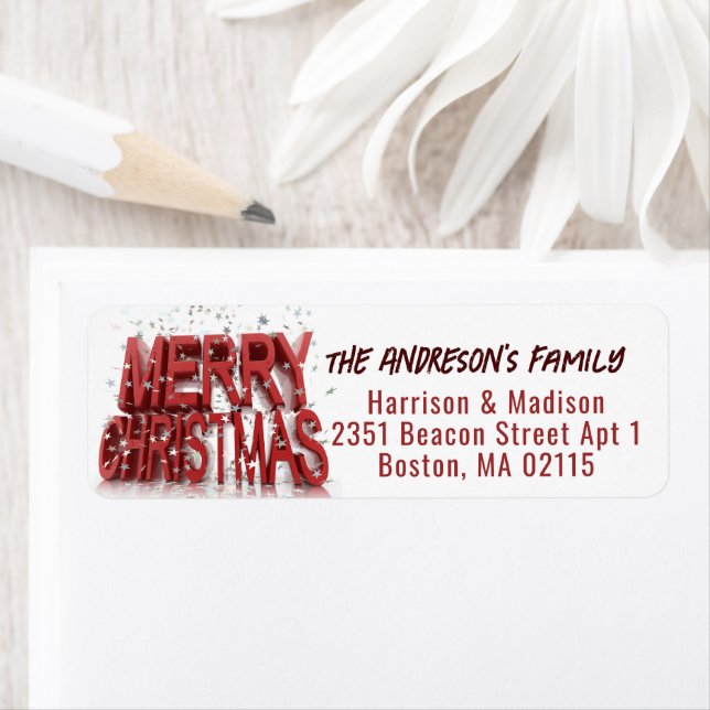 Etiqueta Feliz Navidad Clásico Cherry Red (In situ)