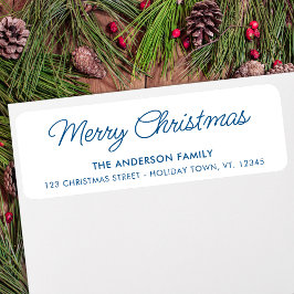 Etiqueta Feliz Navidad, dirección de regreso de vacaciones 