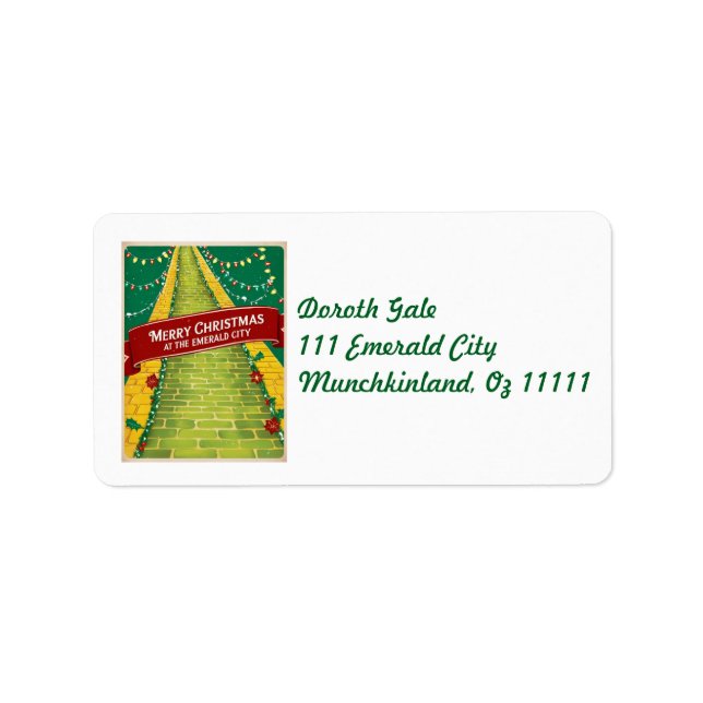 Etiqueta Feliz Navidad Emerald City (Frente)