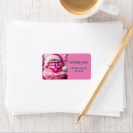 Etiqueta Feliz Navidad Gay Retro Rosa | Personalizado