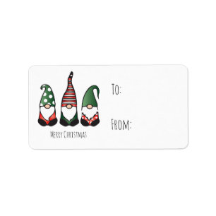 Etiqueta Feliz Navidad Gnomes