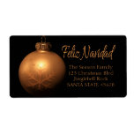 Etiqueta Feliz Navidad  Golden ornament label<br><div class="desc">Add a special detail to your holiday letters! There are many different cards available,  so pick the design and wording you like. Browse the store or search for "portosabbianatalelabel".</div>