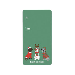 Etiqueta Feliz Navidad Grandes perros daneses