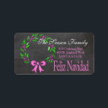 Etiqueta Feliz Navidad Holiday Address Label<br><div class="desc">Add a special detail to your holiday letters! There are many different cards available,  so pick the design and wording you like. Browse the store or search for "portosabbianatalelabel".</div>